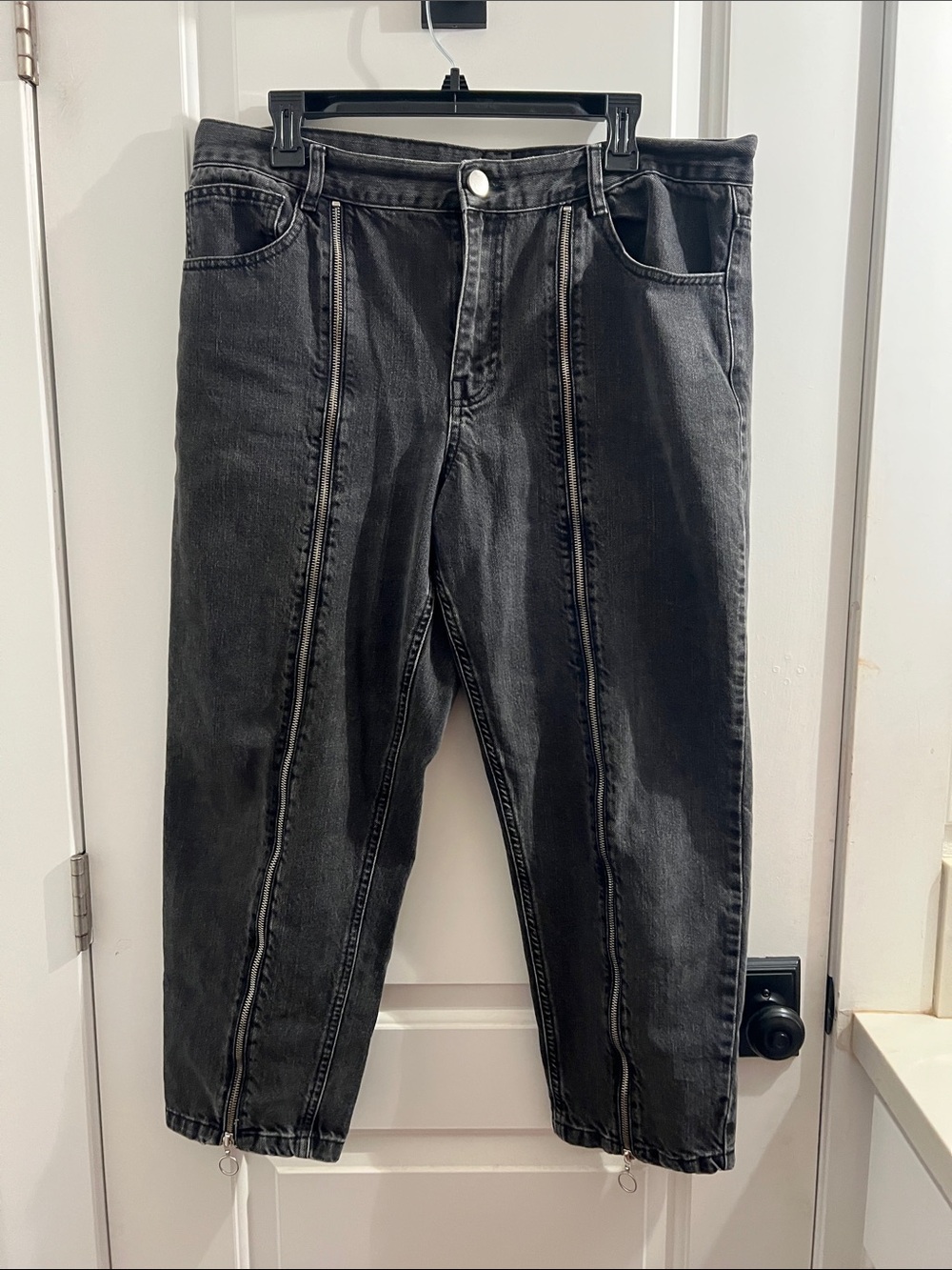 ASOS Black Slim Straight Jeans with Front Seams